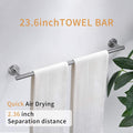 4 Pieces Brushed Nickle Bathroom Accessories Set, Stainless Steel Bathroom Hardware Set, Bath Towel Bar Set, Towel Racks For Bathroom Wall Mounted. Brushed Nickel Bathroom Antique,Classic,Industrial,Modern Stainless Steel