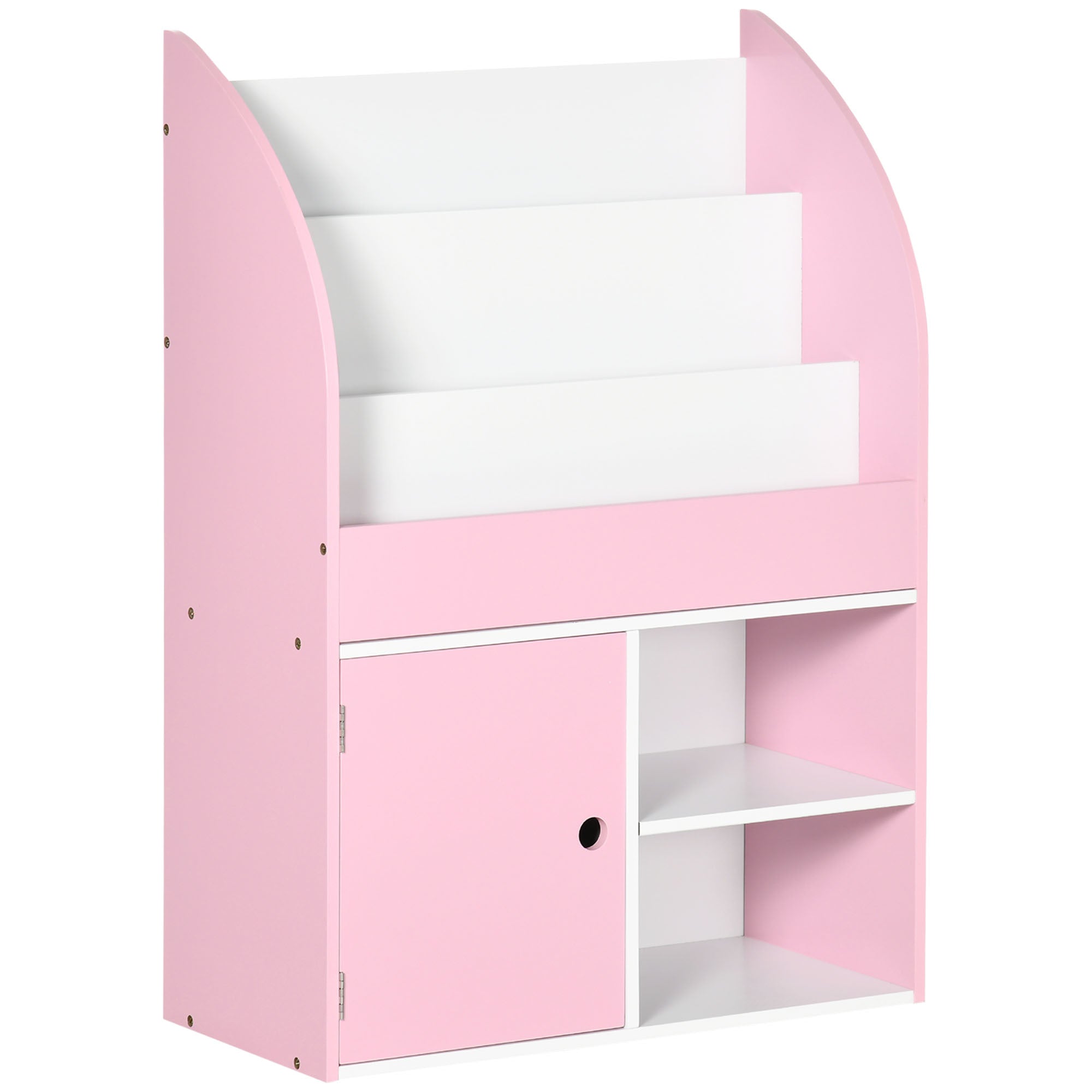 Qaba Bookshelf, Multi Purpose Kids Toy Storage pink-mdf