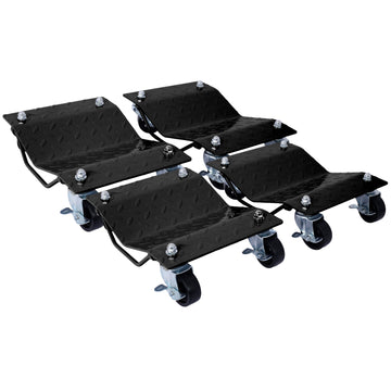 Car Dolly, Heavy Duty Wheel Dolly,4 Tire Wheel Dolly Car Stakes 6000Lbs Capacity,Black Black Steel