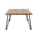 Natural And Matte Black Coffee Table With Hairpin Leg Brown Primary Living Space Farmhouse,Rustic Tabeltop Acacia Rectangular Coffee & End Tables Powder Coated Wood Hairpin