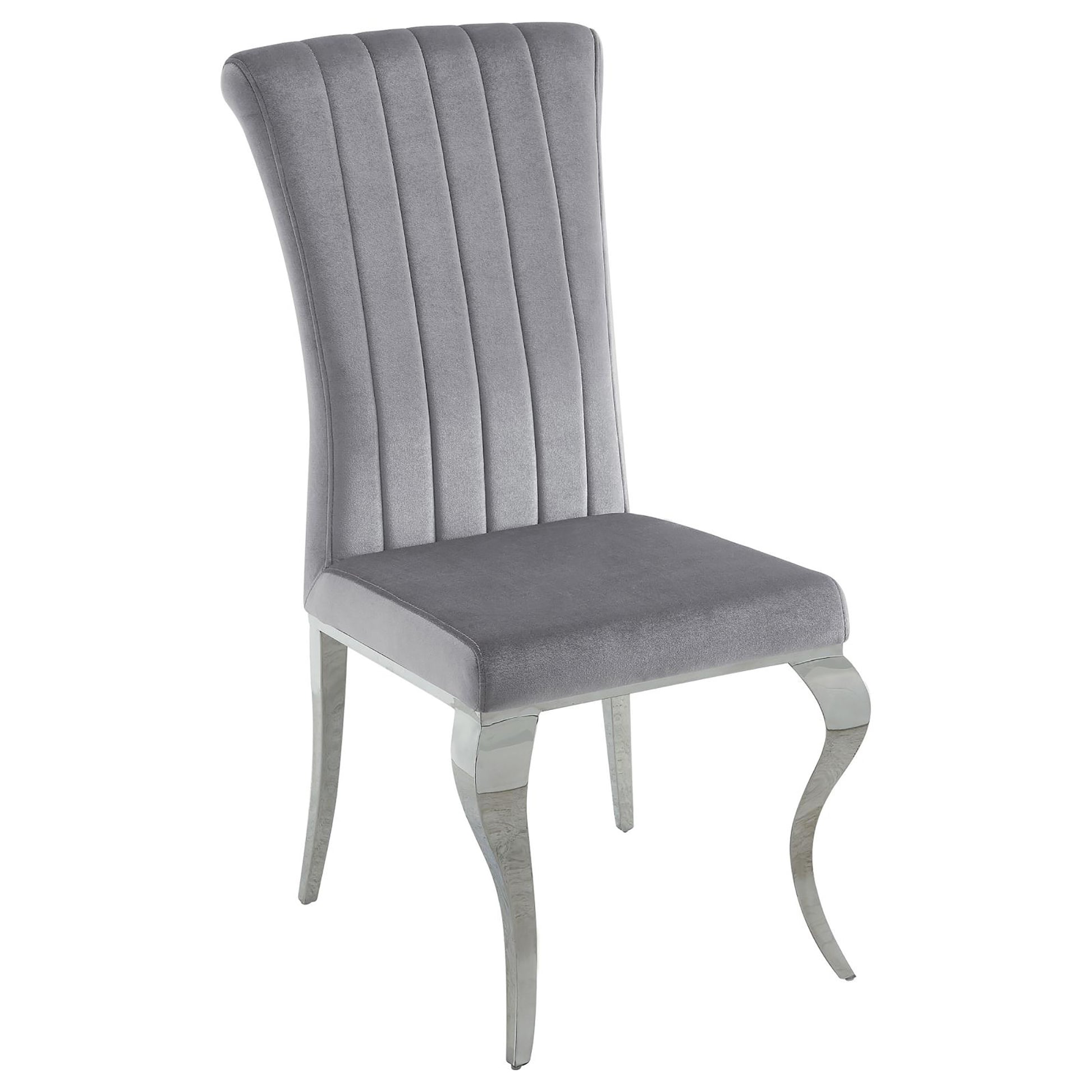 Grey Upholstered Side Chairs Set Of 4 Grey Dining Room Polished Rectangular Contemporary,Modern Side Chair Solid Back Upholstered