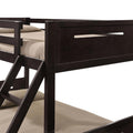 Espresso Twin Full Bunk Bed With Built In Ladder Twin Brown Wood Espresso Bedroom Transitional Rubberwood Bunk Wood