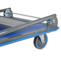 Dolly Cart Platform Truck 660Lbs Folding Foldable Push Cart Dolly Flatbed Dolly Metal With Wheels Hand Trucks Platform Truck Luggage Cart Heavy Duty Rolling Tool Cart Blue Steel