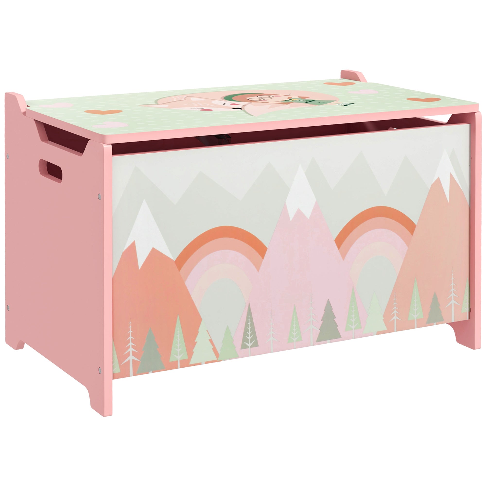 Qaba Toy Box with Lid, Toy Chest Storage
