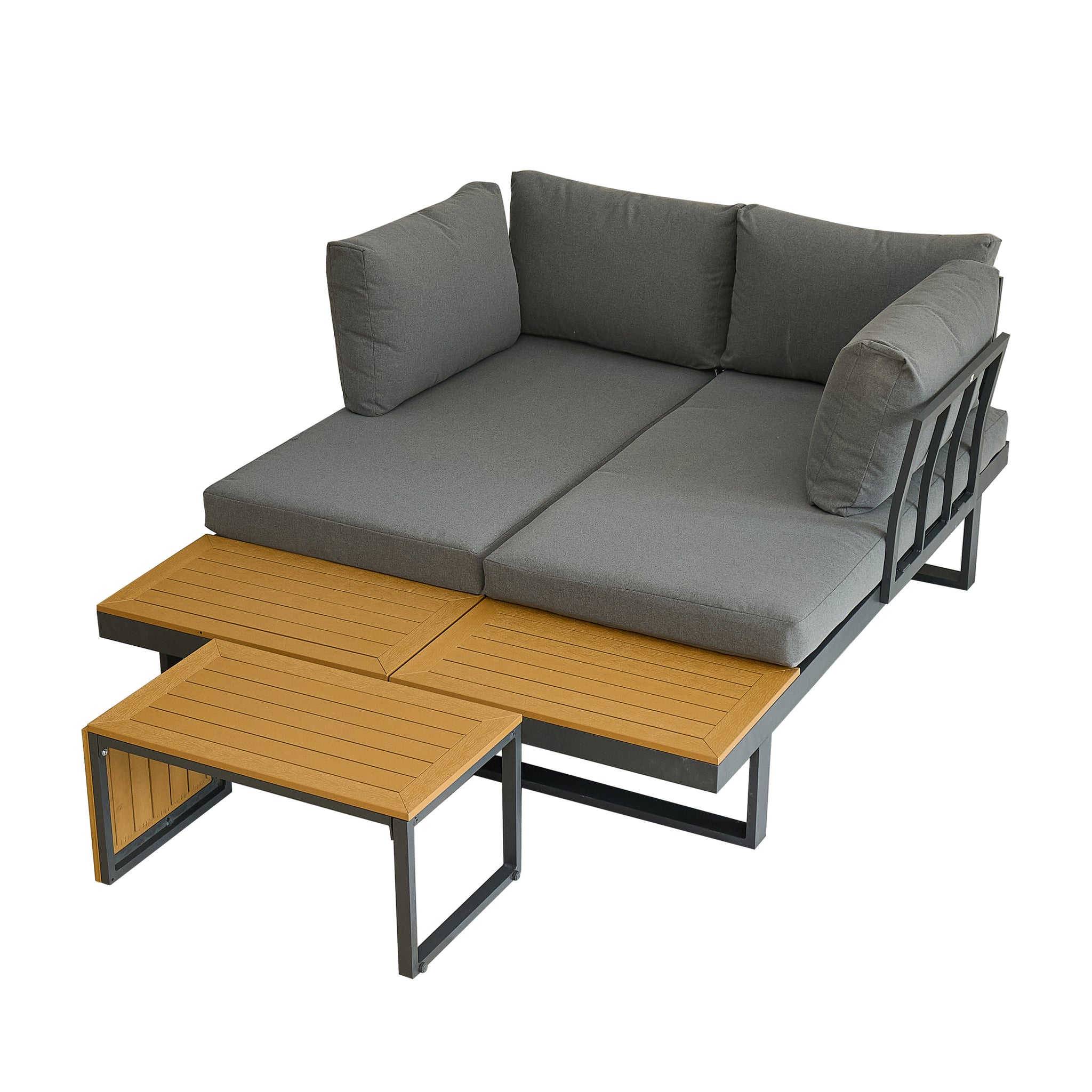 Aluminum Patio Furniture Set, Outdoor L Shaped