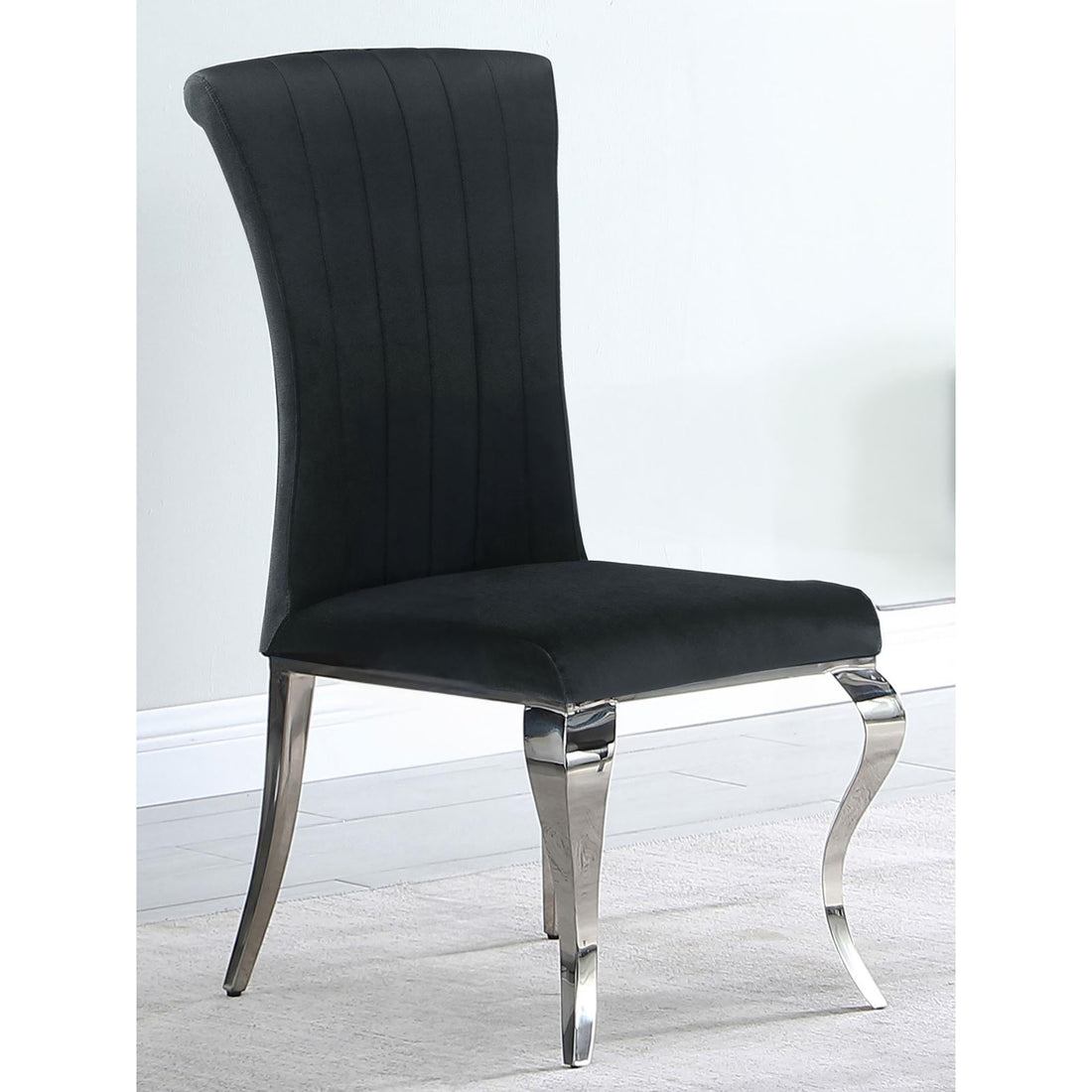 Black Upholstered Side Chairs Set Of 4 Solid Black Dining Room Contemporary,Modern Side Chair Solid Back Upholstered