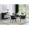 Black Arched Back Side Chairs Set Of 2 Black Dining Room Glam Side Chair Open Back Upholstered