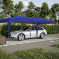 10'X20' Ez Pop Up Canopy Outdoor Portable Party Folding Tent With 6 Removable Sidewalls Carry Bag 6Pcs Weight Bag Beige Blue Blue Metal