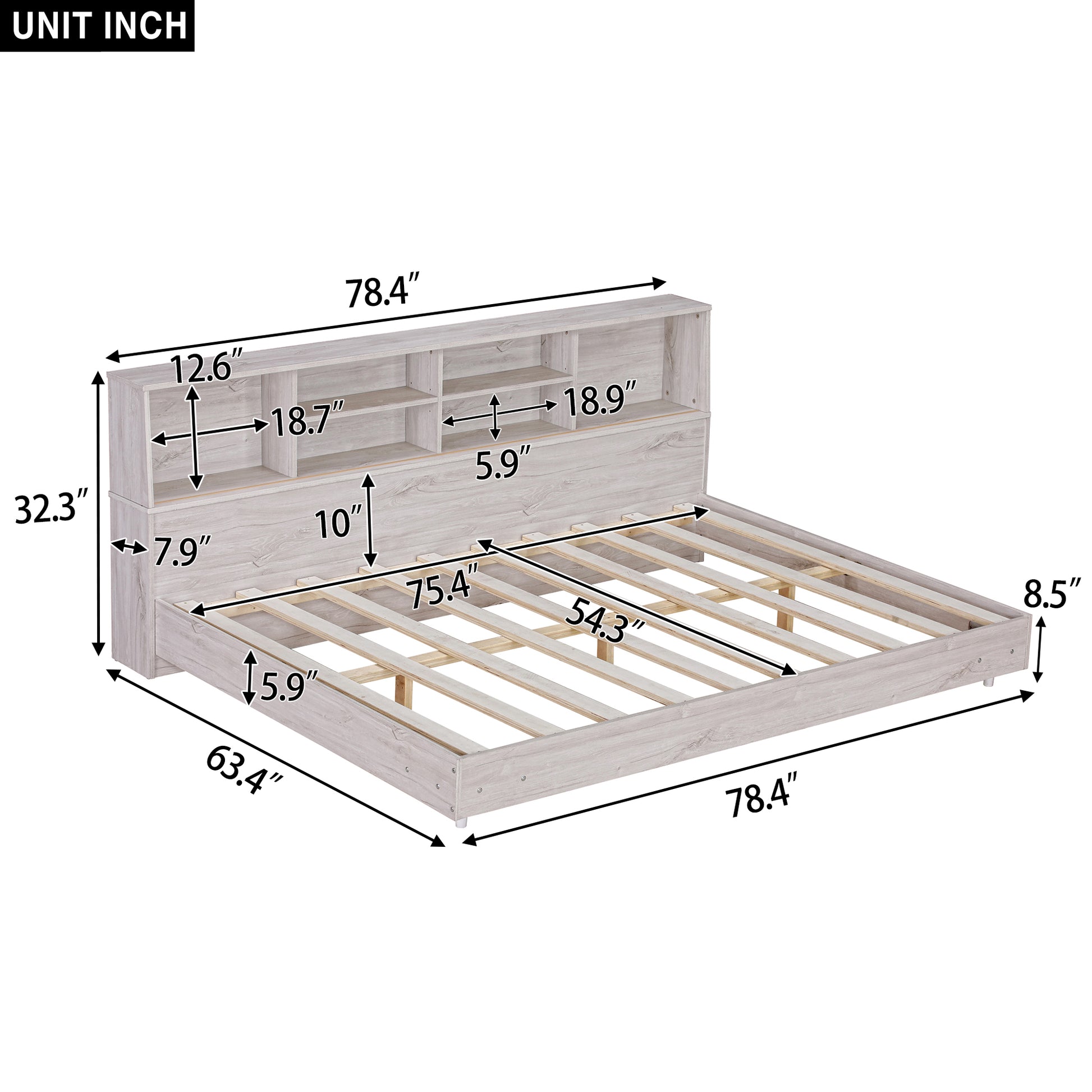 Full Size Daybed Frame With Storage Bookcases,White Oak White Oak Solid Wood Mdf