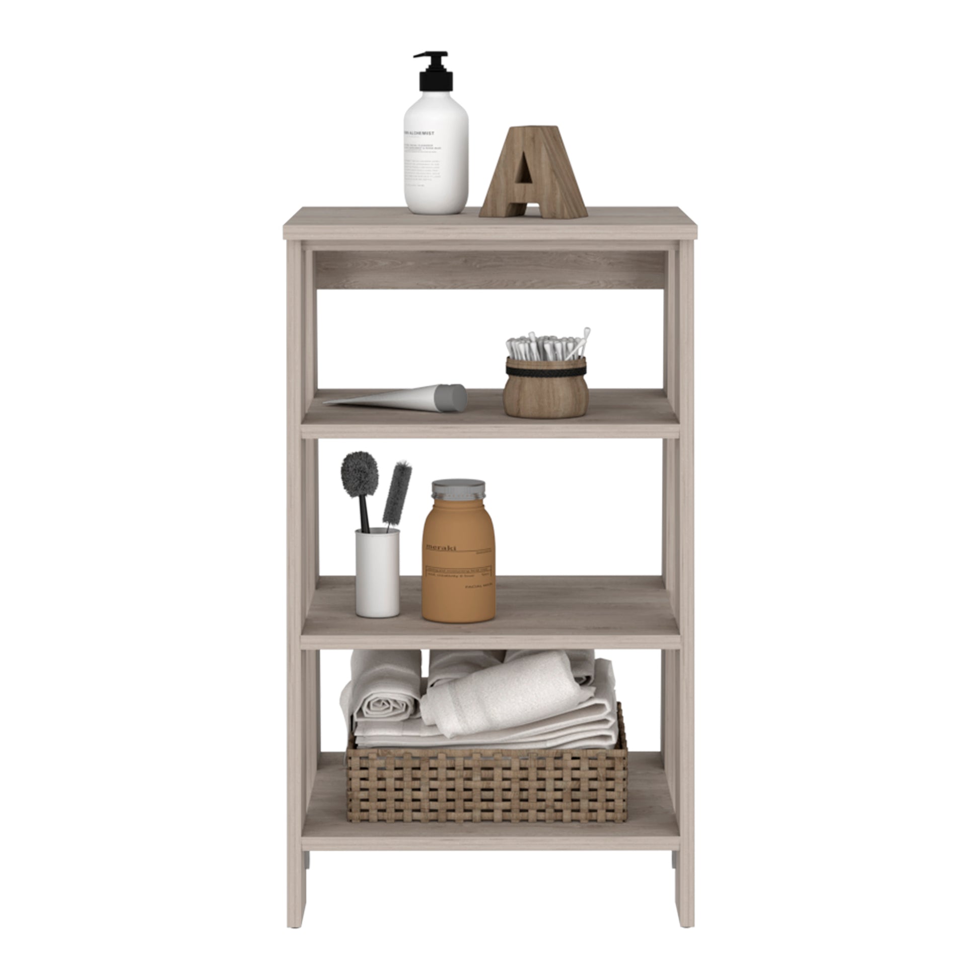 Cabinet 29.7H", Four Shelves, Vertical, Light Gray Gray 4 Bathroom Freestanding Modern Particle Board Particle Board