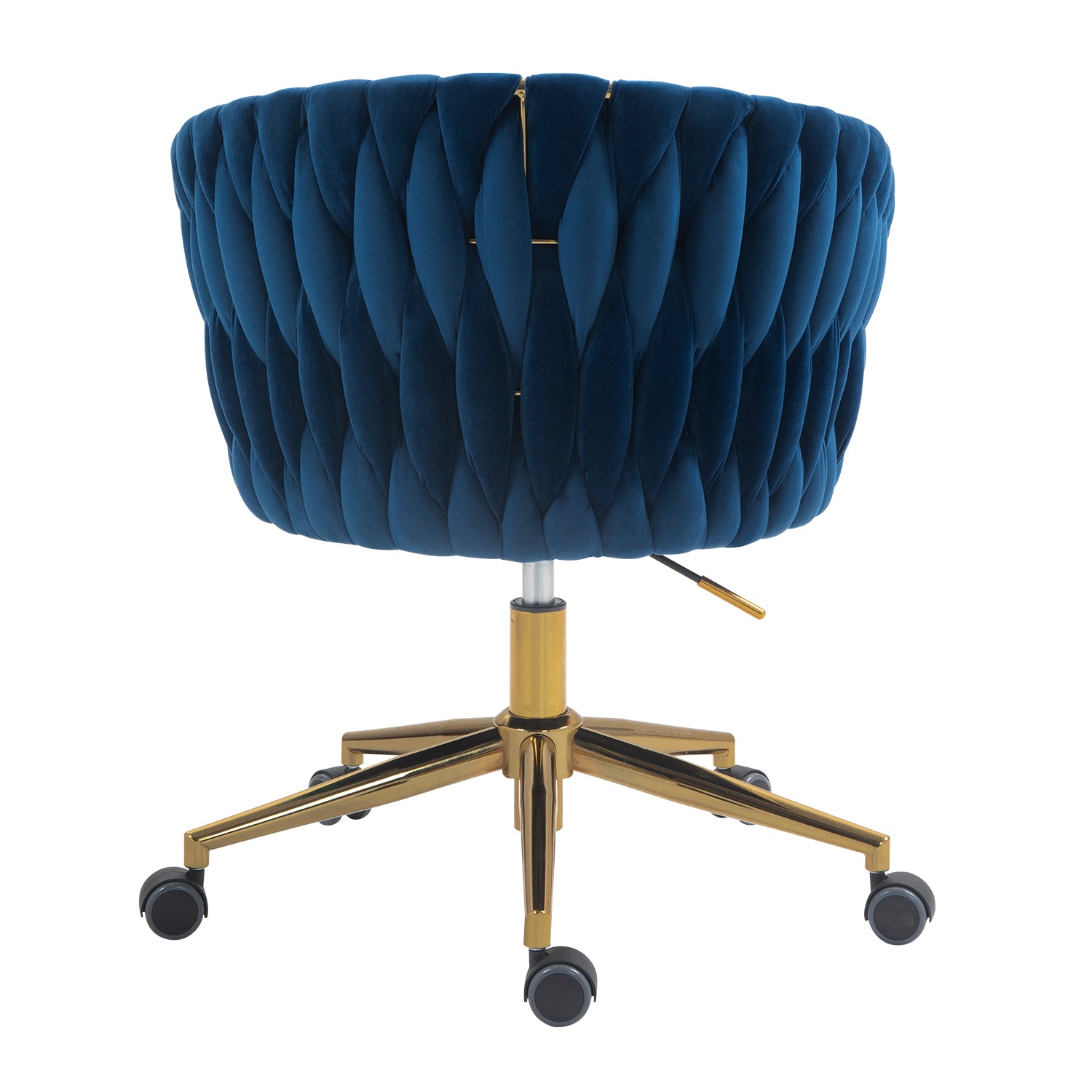 Modern Design The Backrest Is Hand Made Woven Office Chair,Vanity Chairs With Wheels,Height Adjustable,360 Swivel For Bedroom, Living Room Blue Blue Bedroom Foam Modern Office Chairs Foam Velvet