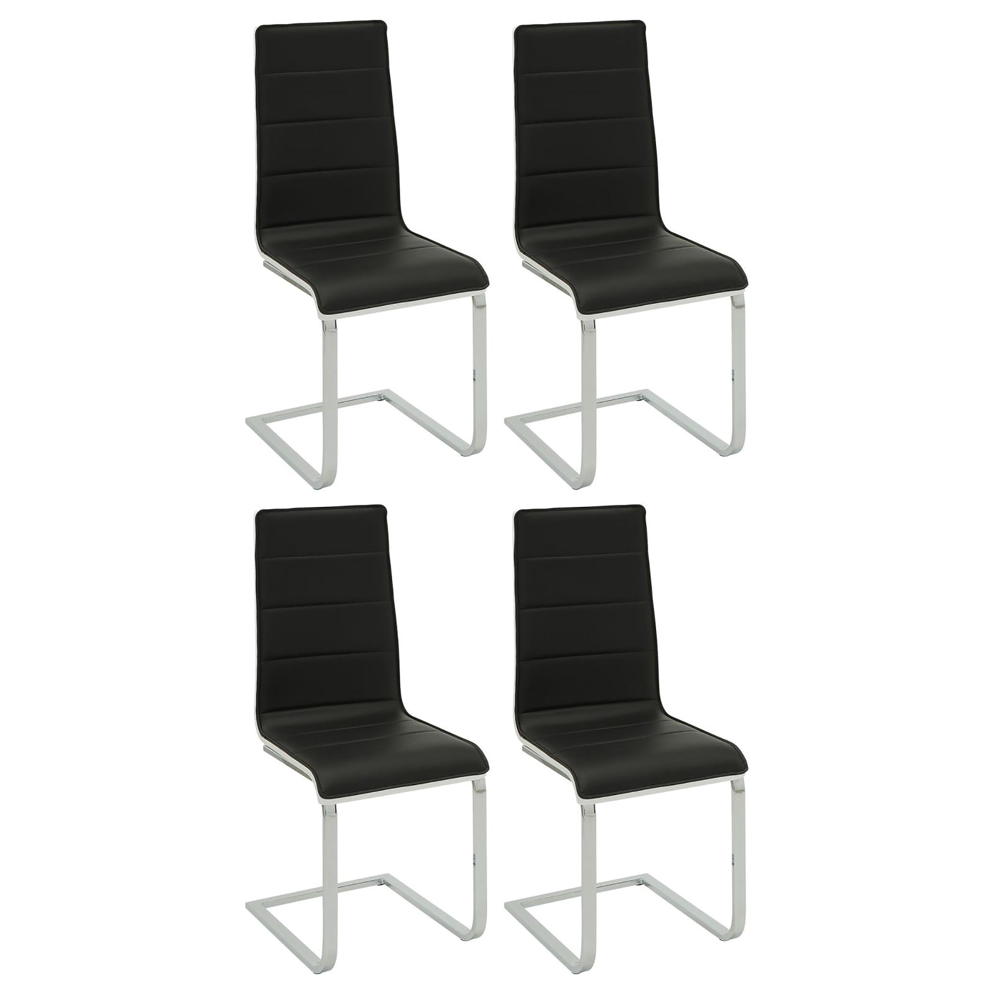 Black Upholstered Dining Chairs Set of 4