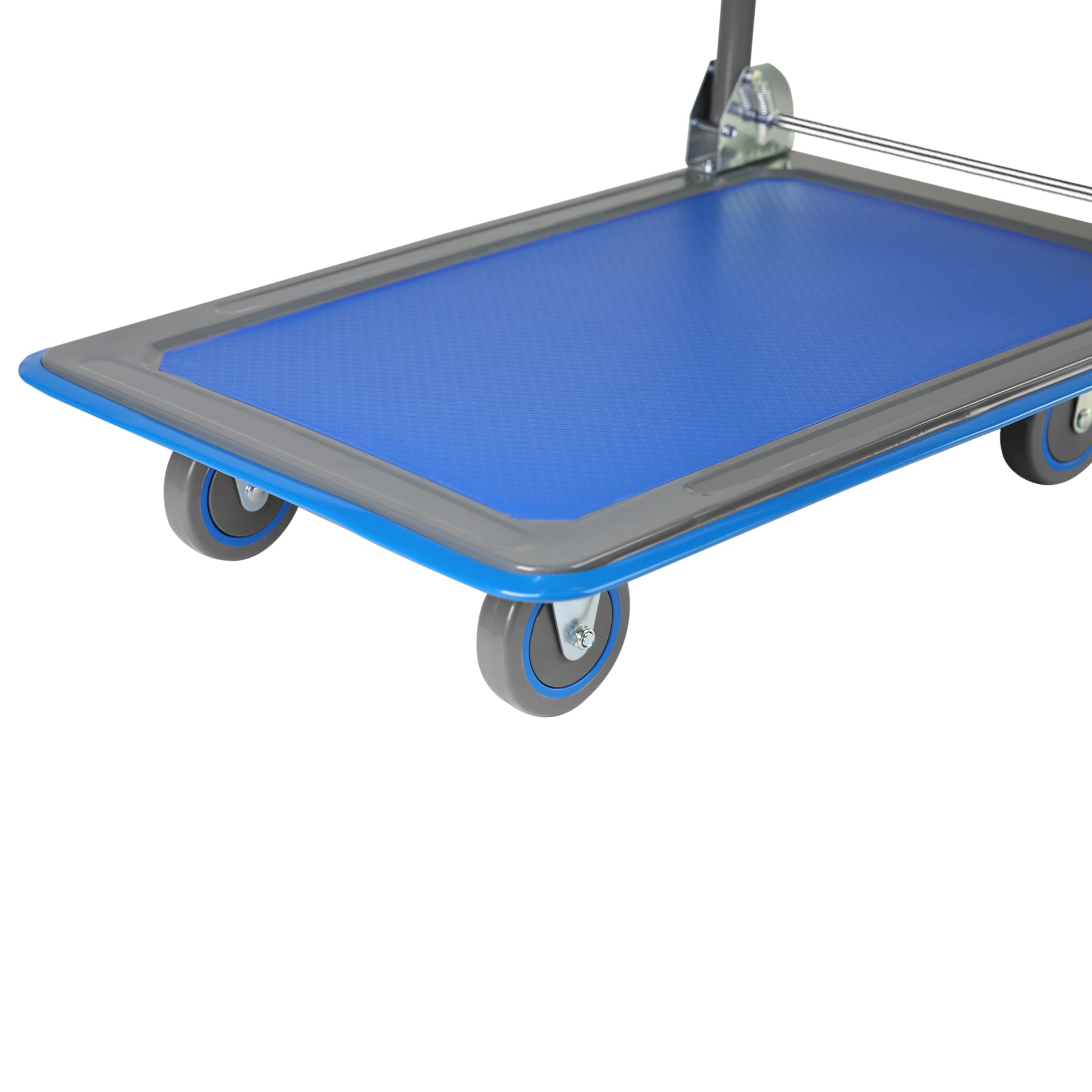 Upgraded Foldable Push Cart Dolly 330 Lbs. Capacity Moving Platform Hand Truck Heavy Duty Space Saving Collapsible Swivel Push Handle Flat Bed Wagon Blue Steel