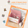 Qaba Toy Box With Lid, Toy Chest Storage Organizer For Bedroom With Safety Hinge, Cute Animal Design, Pink Pink Mdf