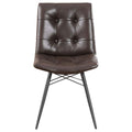Brown And Gunmetal Back Dining Chairs Set Of 4 Brown Dining Room Industrial Side Chair Tufted Back Upholstered