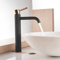 Black Bathroom Faucet, Black And Gold Faucet For Bathroom Sink, Black Single Hole Bathroom Faucet Modern Single Handle Vanity Basin Faucet Bathroom Joystick Geometric One Beige Gold Side Sprayer Deck Mounted Cartridge Valve Single Hole Faucets Matte