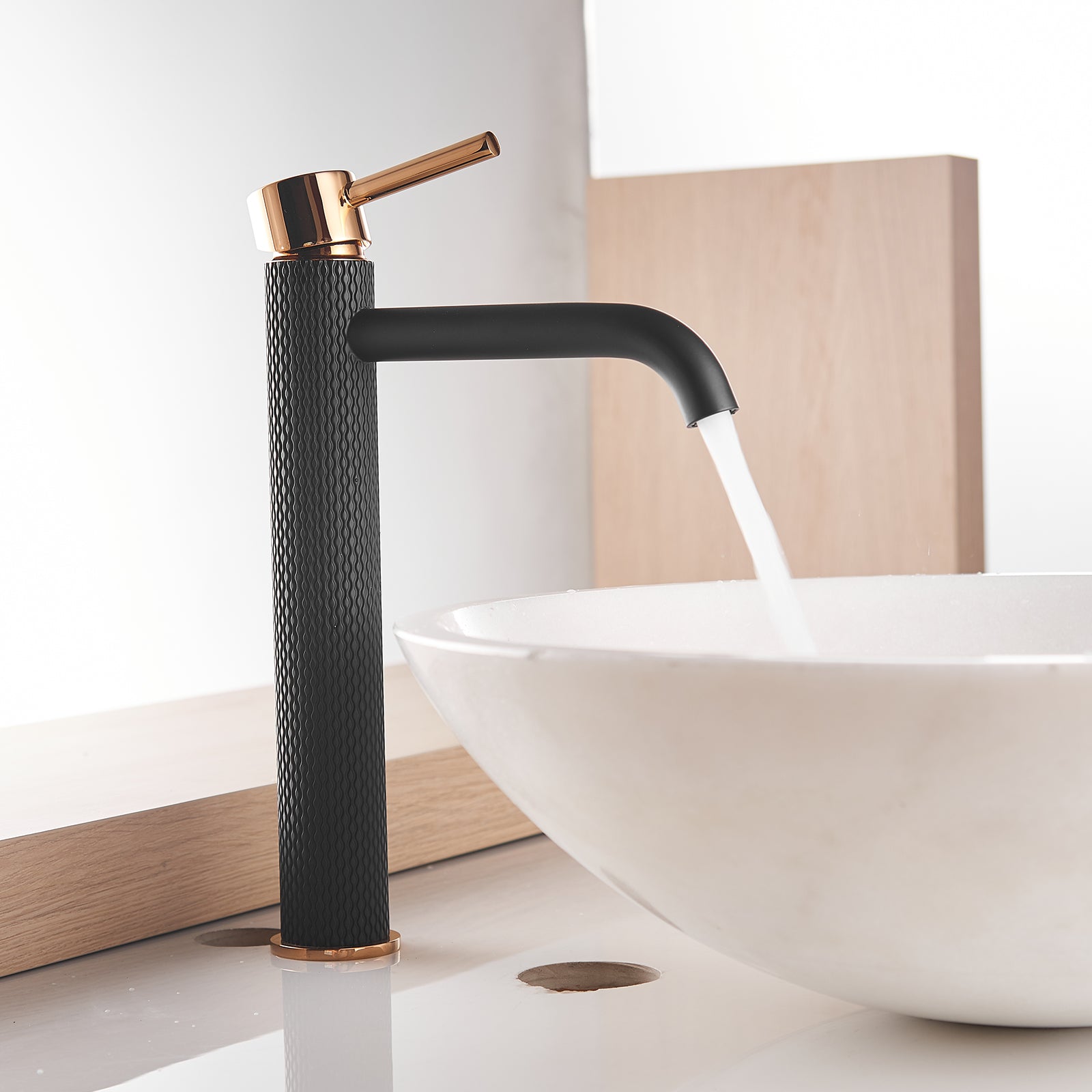 Black Bathroom Faucet, Black And Gold Faucet For Bathroom Sink, Black Single Hole Bathroom Faucet Modern Single Handle Vanity Basin Faucet Bathroom Joystick Geometric One Beige Gold Side Sprayer Deck Mounted Cartridge Valve Single Hole Faucets Matte