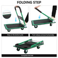 Push Cart Dolly, Moving Platform Hand Truck, Foldable For Easy Storage And 360 Degree Swivel Wheels With 330Lb Weight Capacity Green Steel