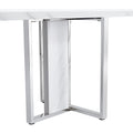 A Modern, Minimalist And Luxurious White Rectangular With A Patterned Dining Table. Mdf Table And Stainless Steel Frame. Game Table. Used For Restaurants And Living Rooms 78.7