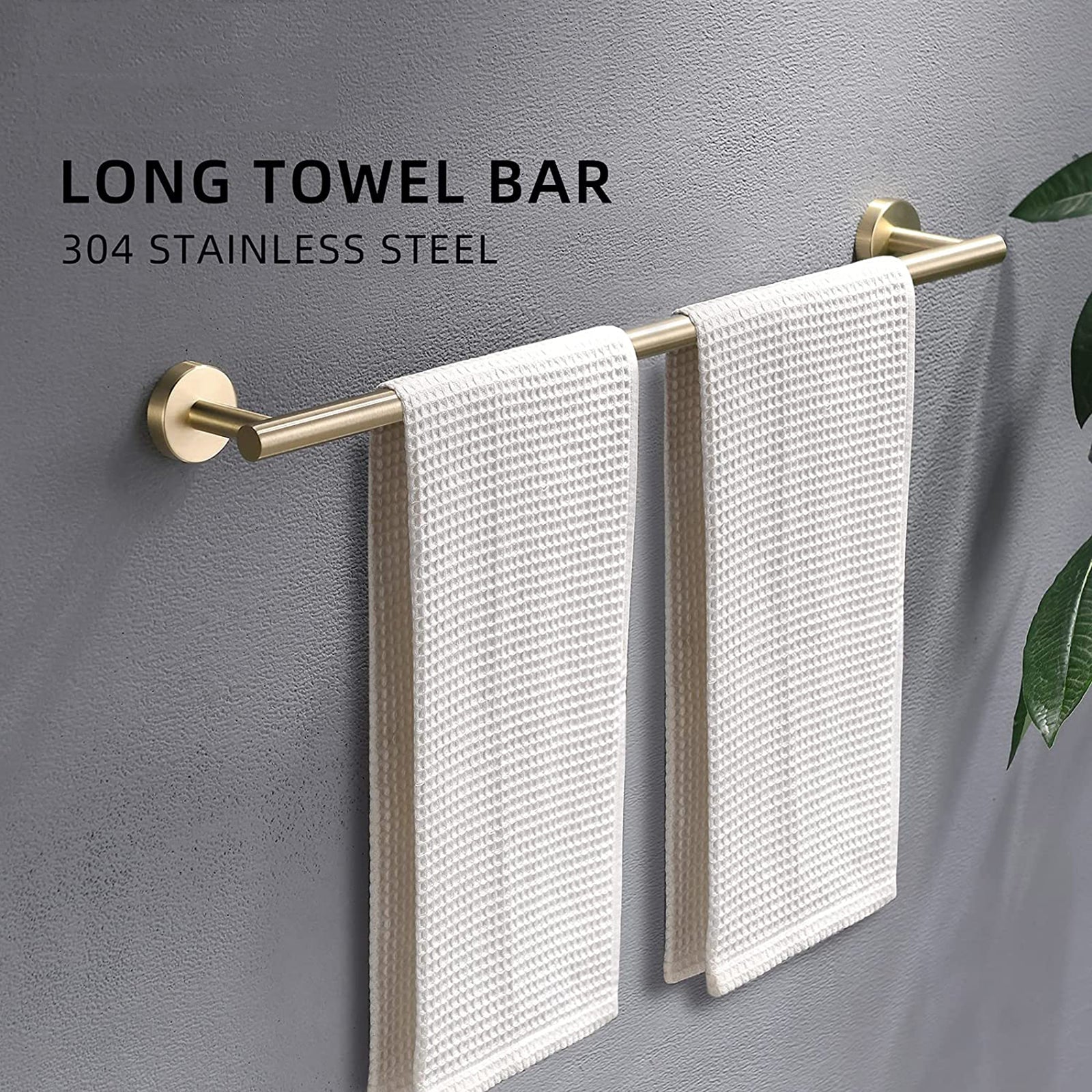 4 Pieces Brushed Nickel Gold Bathroom Accessories Set, Stainless Steel Bathroom Hardware Set, Bath Towel Bar Set, Towel Racks For Bathroom Wall Mounted. Brushed Gold Bathroom Classic,Industrial,Modern Stainless Steel