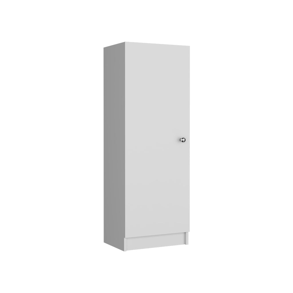 Kitchen Pantry 47" H, One Door Cabinet, Four Interior white-particle board-particle board