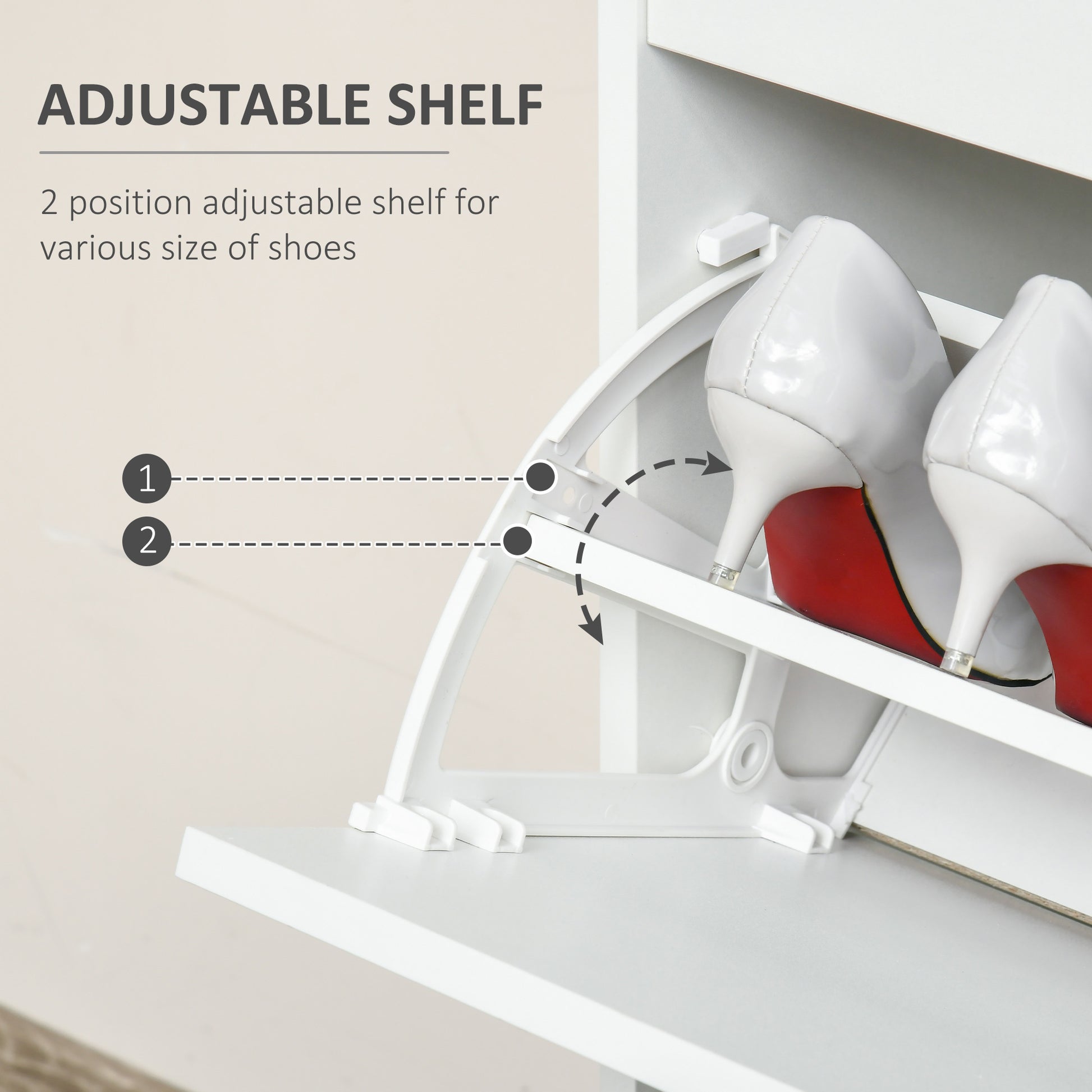 Homcom 3 Drawer Shoe Cabinet Modern Storage Rack With 2 Flip Doors Adjustable Shelf Freestanding Organizer For Hallway Holds 16 Pairs Shoe White White Mdf