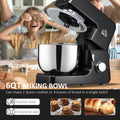 Homcom Stand Mixer With 6 1P Speed, 600W Tilt Head Kitchen Electric Mixer With 6 Qt Stainless Steel Mixing Bowl, Beater, Dough Hook And Splash Guard For Baking Bread, Cakes, And Cookies, Black Black Abs