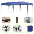 10'X20' Ez Pop Up Canopy Outdoor Portable Party Folding Tent With 6 Removable Sidewalls Carry Bag 6Pcs Weight Bag Beige Blue Blue Metal