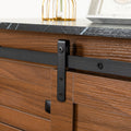 Drawer Dresser Cabinet,Sideboard,Bar Cabinet,Buffet Server Console,Table Storge Cabinets,Slide The Barn Door,Four Drawers,Metal Handle,For Dining Room,Living Room,Bedroom,Kitchen Hallway,Brown Black 3 4 Drawers Barn Door Brown Black Sliding Doors Primary