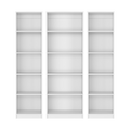 Parwan 3 Piece Living Room Set With 3 Bookcases, White White Particle Board Engineered Wood