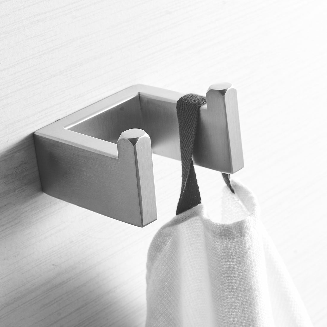 Simple Double Towel Hook, Sus304 Stainless Steel Bath Towel Holder, Bathroom Double Robe Hook, Hand Towel Hanger Wall Mount, Brushed Nickel Brushed Nickel Bathroom Antique,Classic,Industrial,Modern Stainless Steel