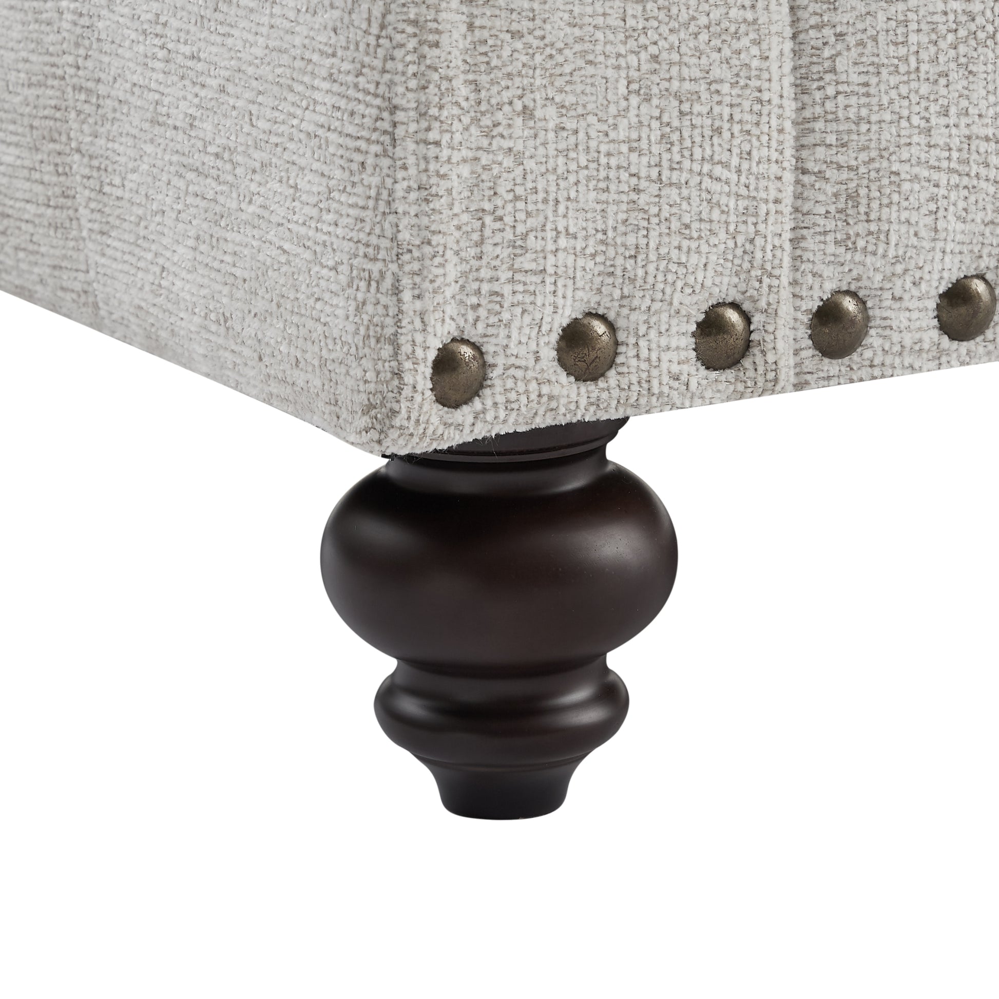 Chenille Modern Upholstered Sofas 1 Seater Couches With Nails And Armrests White White Primary Living Space American Design Polyester Chenille