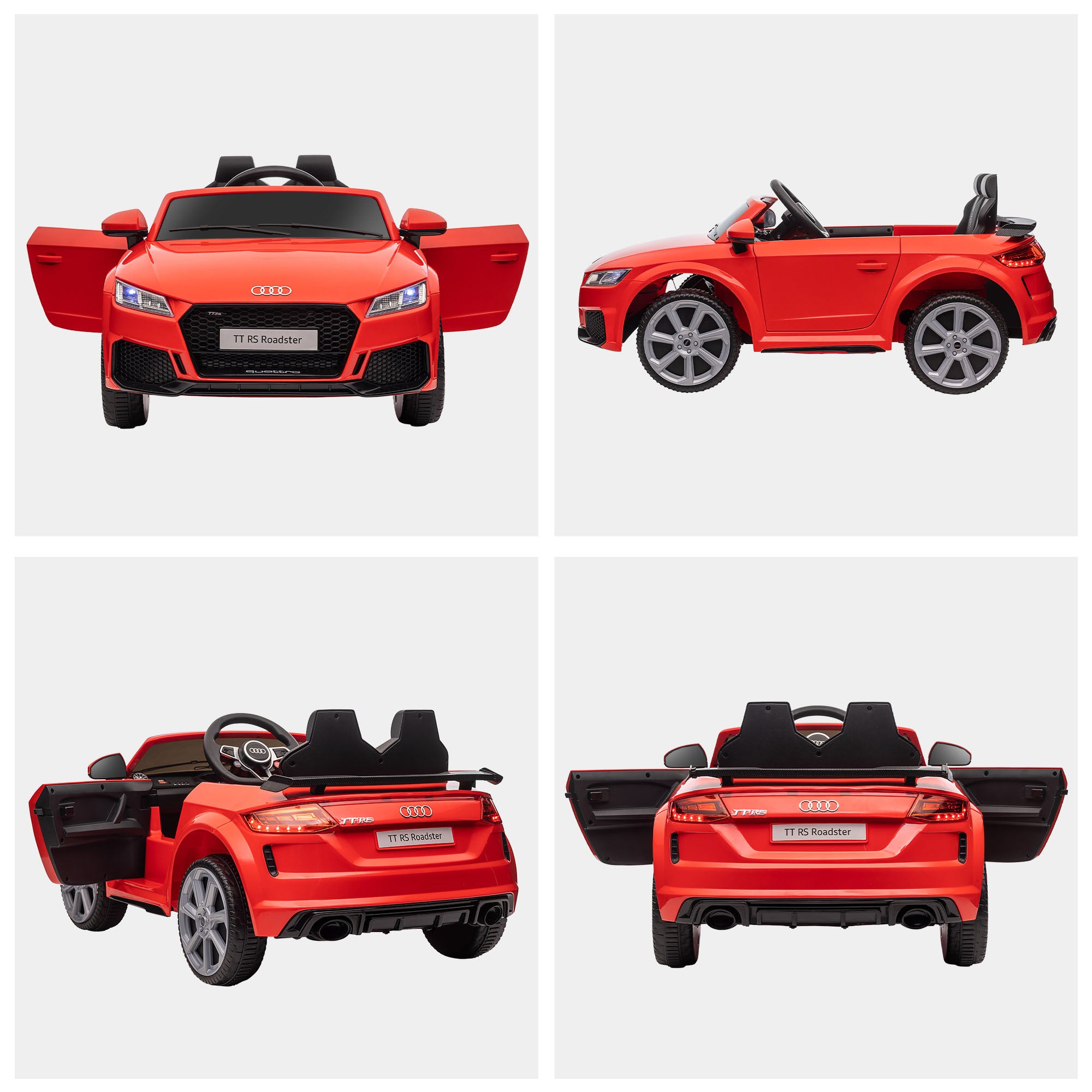 Aosom 6V Kids Electric Ride On Car, Licensed Audi TT red-steel