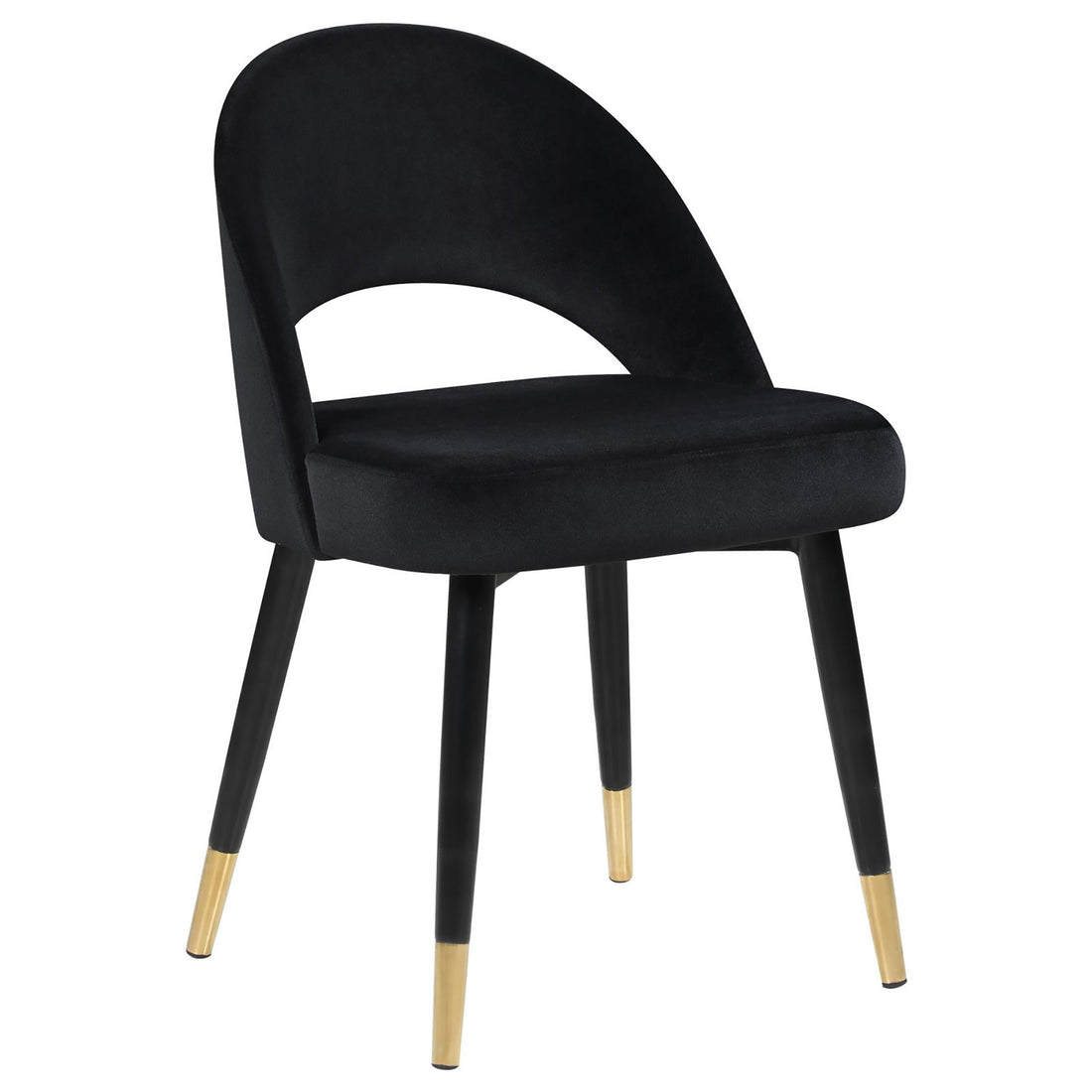 Black Arched Back Side Chairs Set Of 2 Black Dining Room Glam Side Chair Open Back Upholstered