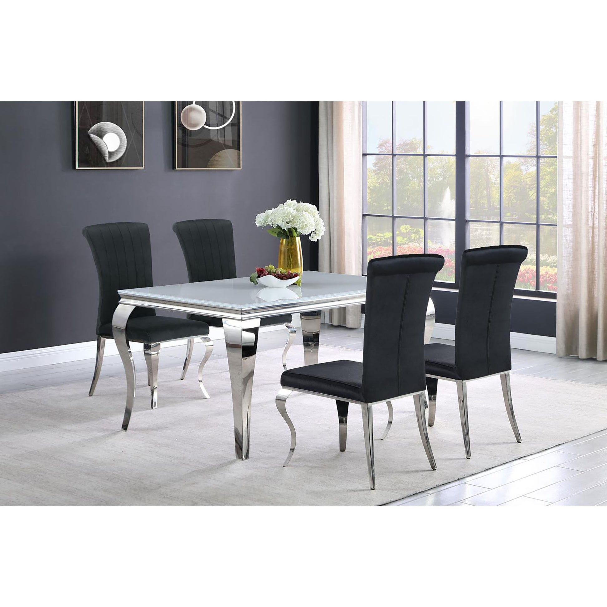 Black Upholstered Side Chairs Set Of 4 Solid Black Dining Room Contemporary,Modern Side Chair Solid Back Upholstered