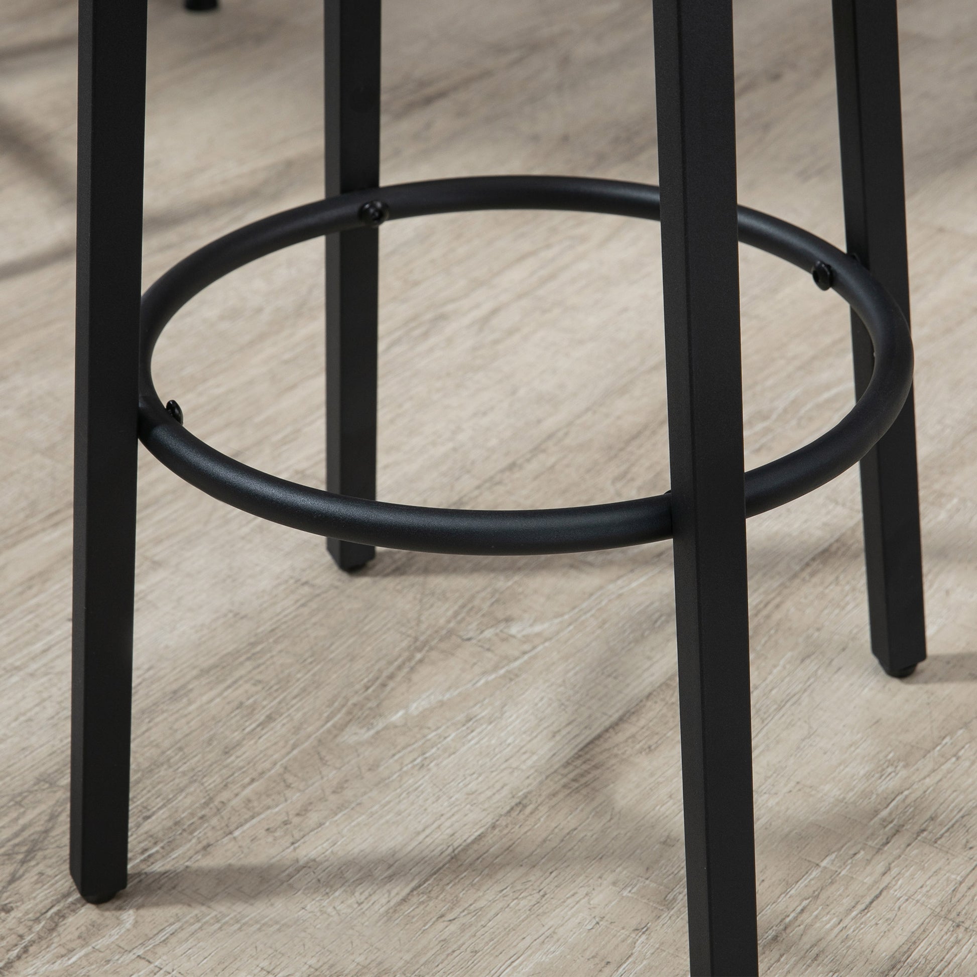 Homcom Industrial 5 Piece Bar Table And Chairs Set, Space Saving Dining Table With 4 Stools For Pub And Kitchen, Black & Brown Brown Particle Board