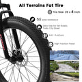 Ecarpat 26 Inch Fat Tires Mountain Bike, 4 Inch Wide Wheel, 21 Speed Disc Brakes, Mens Womens Trail Beach Snow Commuter City Mountain Bike, High Carbon Steel Frame Front Fork Bicycles Cycling Black Durable Garden & Outdoor Sporty Multifunctional