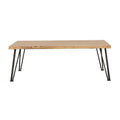 Natural And Matte Black Coffee Table With Hairpin Leg Brown Primary Living Space Farmhouse,Rustic Tabeltop Acacia Rectangular Coffee & End Tables Powder Coated Wood Hairpin