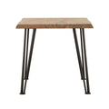 Natural And Matte Black End Table With Hairpin Leg Brown Primary Living Space Farmhouse,Rustic Tabeltop Acacia Square Coffee & End Tables Powder Coated Wood Hairpin