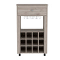 Depot E Shop Margh Bar Cart Drawer, Light Gray Gray Particle Board Particle Board