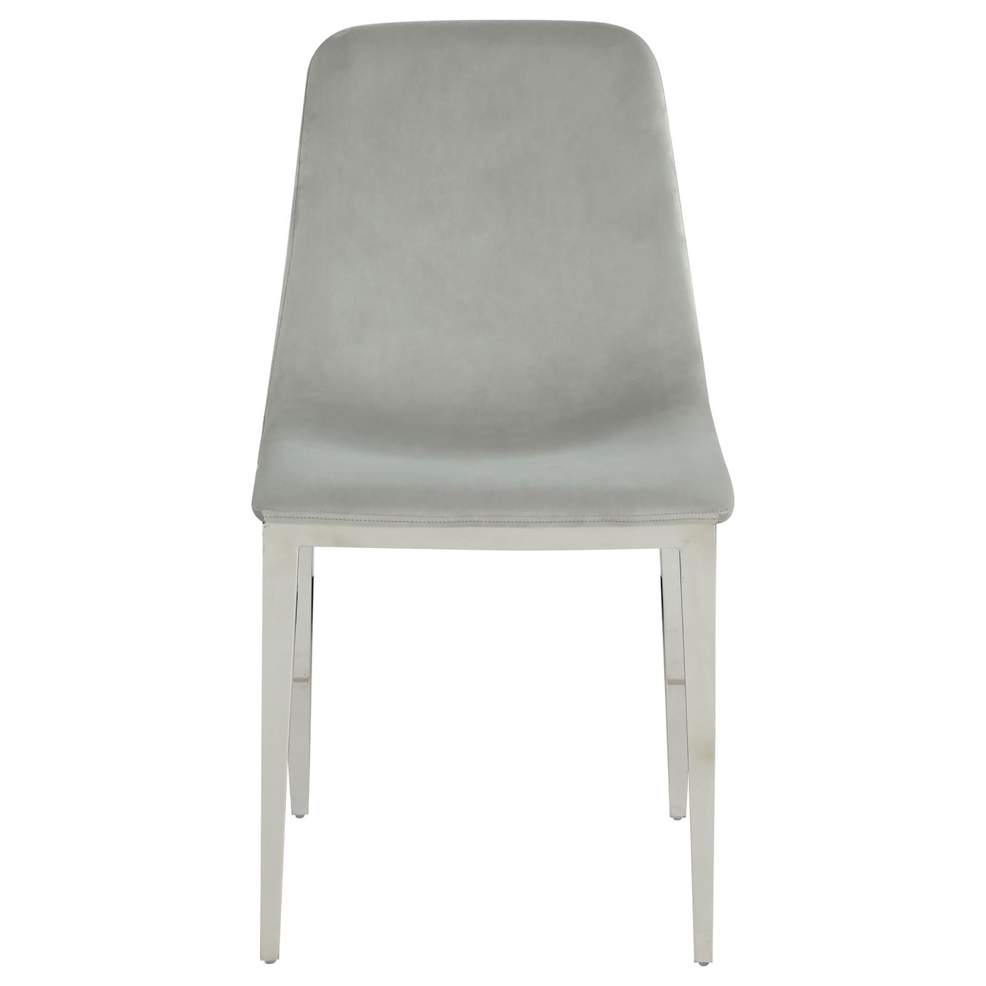 Light Grey And Chrome Side Chairs Set Of 4 Solid Grey Dining Room Contemporary,Modern Side Chair Solid Back Upholstered