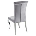 Grey Upholstered Side Chairs Set Of 4 Grey Dining Room Polished Rectangular Contemporary,Modern Side Chair Solid Back Upholstered