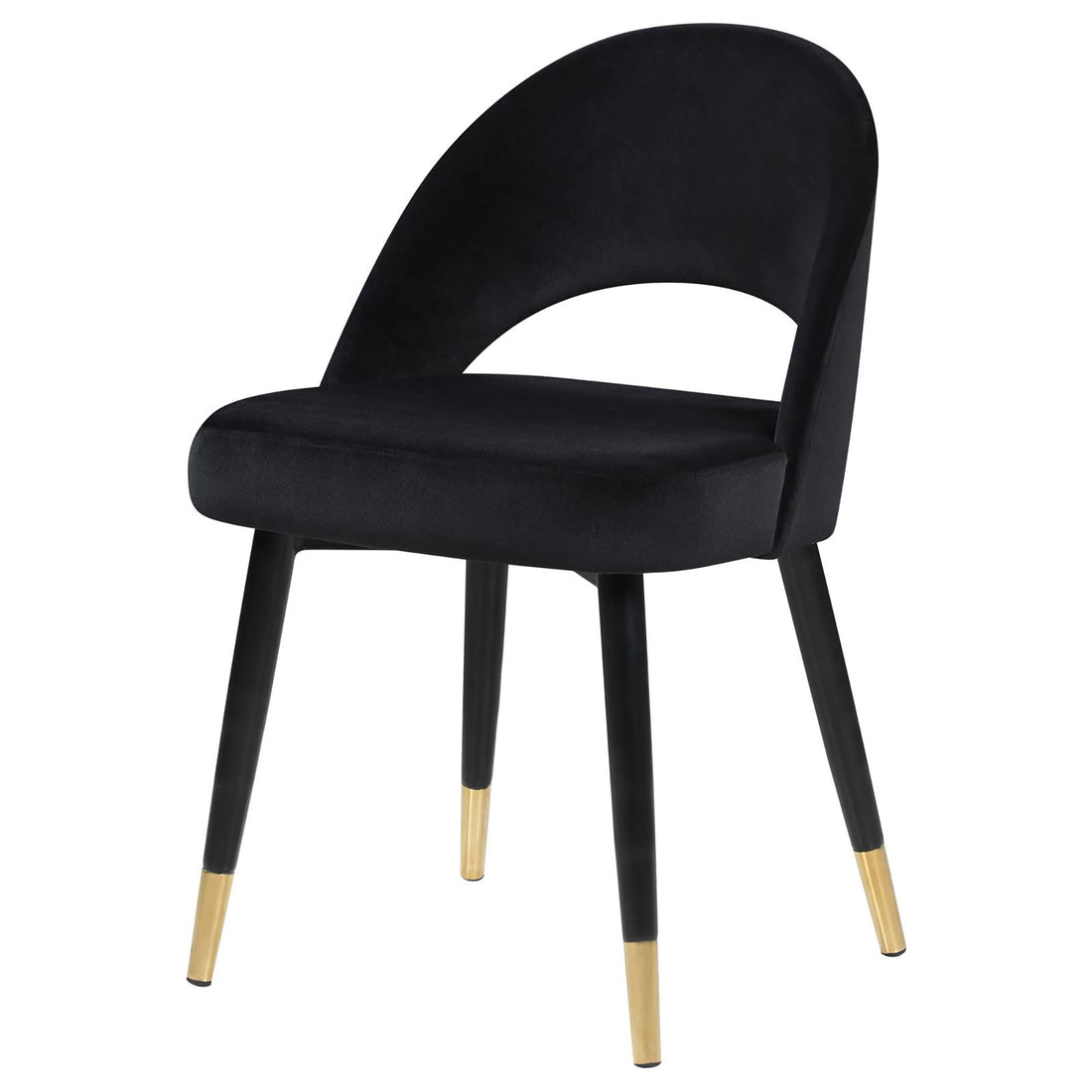 Black Arched Back Side Chairs Set Of 2 Black Dining Room Glam Side Chair Open Back Upholstered