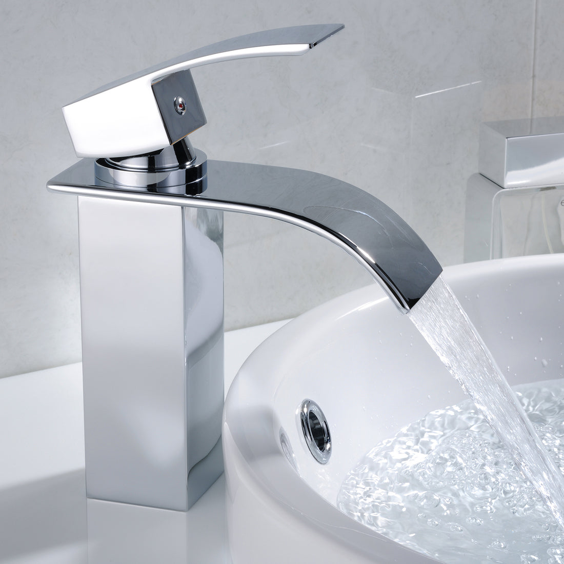 Chrome Bathroom Faucet,Faucet for Bathroom Sink bathroom-joystick-geometric-one-chrome-side