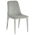 Light Grey And Chrome Side Chairs Set Of 4 Solid Grey Dining Room Contemporary,Modern Side Chair Solid Back Upholstered