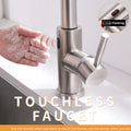 Touchless Kitchen Faucet,Hands Free Automatic Smart Kitchen Faucet Black Smart Kitchen Faucet Brushed Nickel Kitchen Contemporary Ceramic Brass