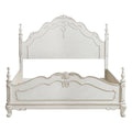 Victorian Style Antique White Full Bed 1pc Traditional box spring required-full-antique