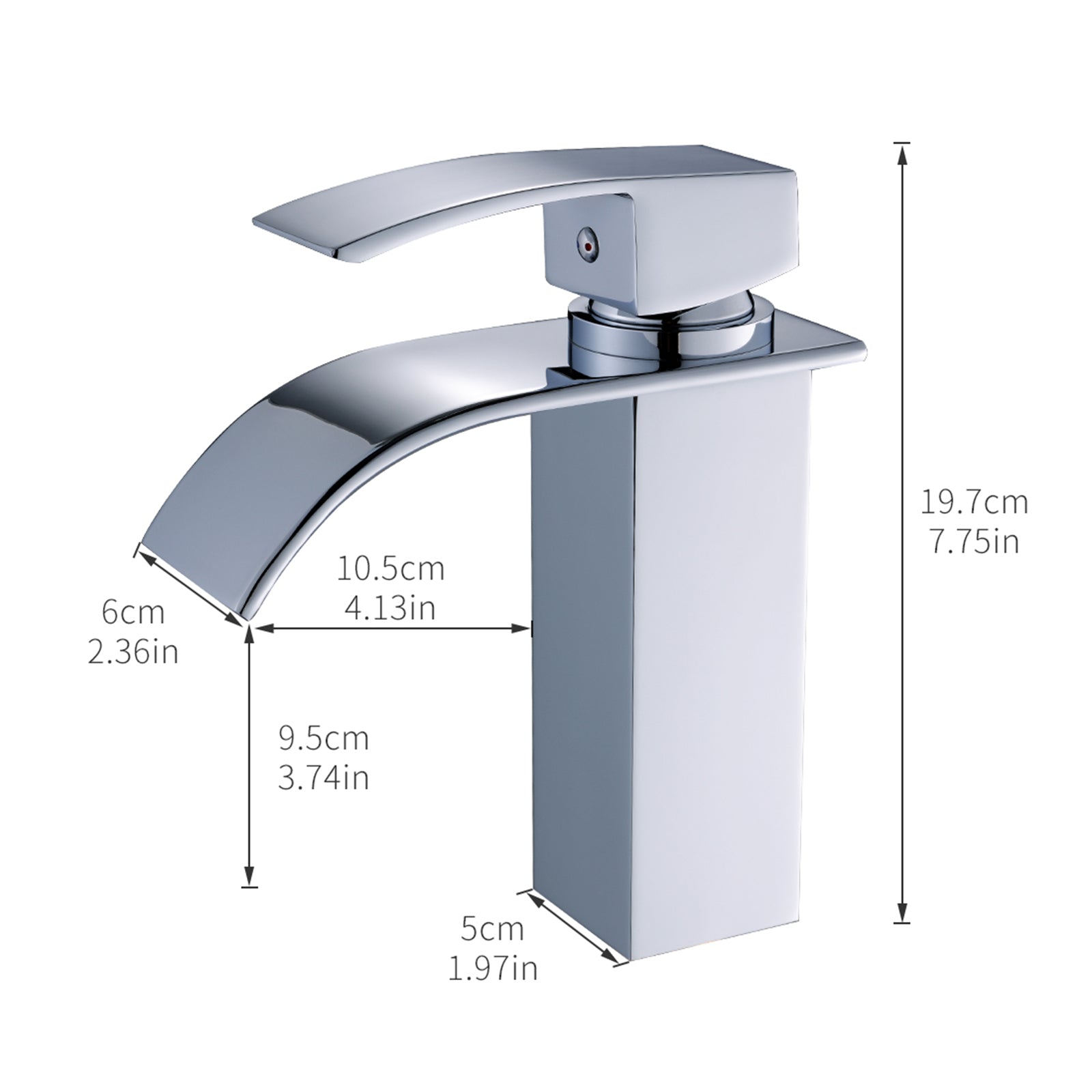 Chrome Bathroom Faucet,Faucet For Bathroom Sink, Single Hole Bathroom Faucet Modern Single Handle Vanity Basin Faucet Bathroom Joystick Geometric One Chrome Side Sprayer Deck Mounted Cartridge Valve Single Hole Faucets Chrome Contemporary 1 Hole Faucets