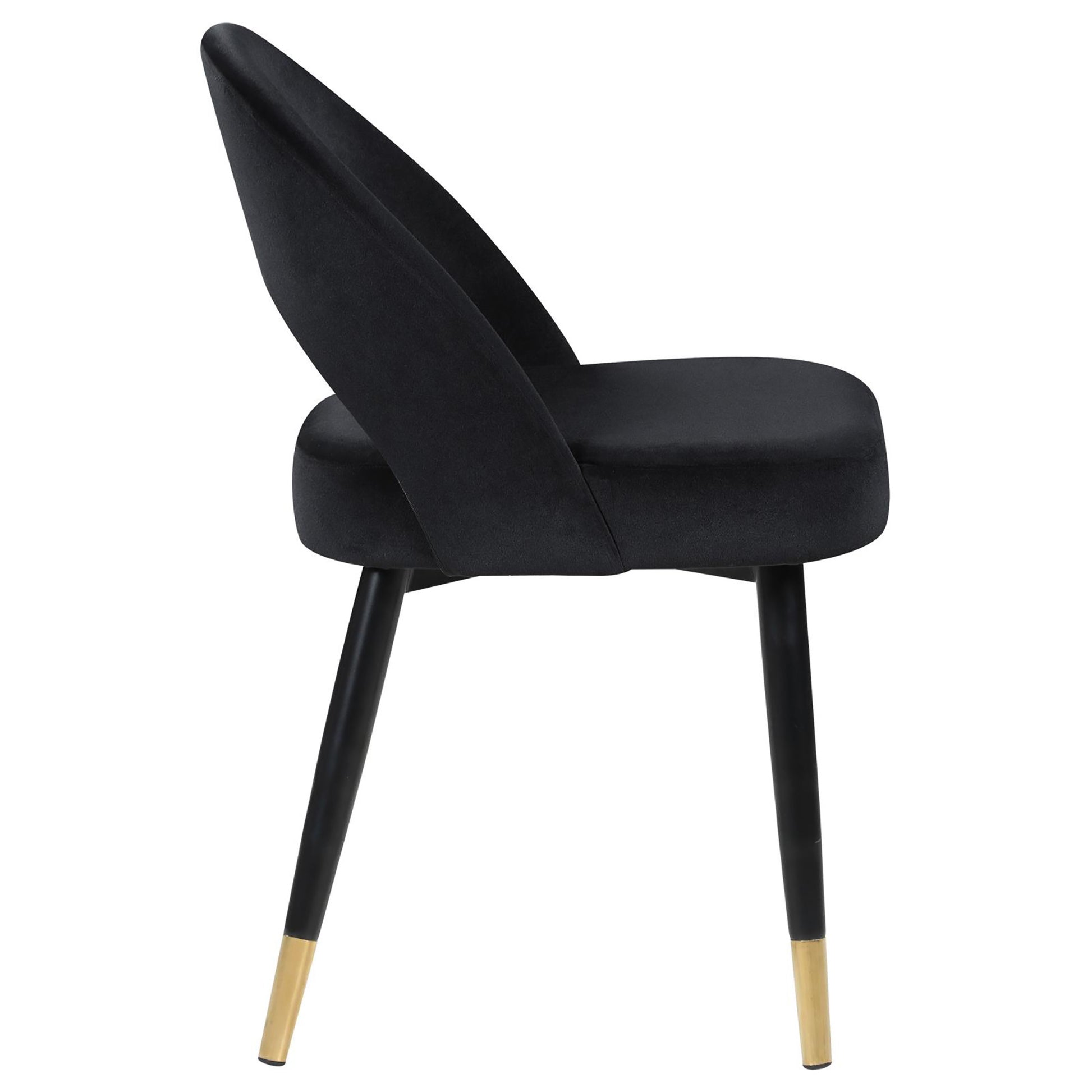 Black Arched Back Side Chairs Set Of 2 Black Dining Room Glam Side Chair Open Back Upholstered