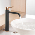 Black Bathroom Faucet, Black And Gold Faucet For Bathroom Sink, Black Single Hole Bathroom Faucet Modern Single Handle Vanity Basin Faucet Bathroom Joystick Geometric One Beige Gold Side Sprayer Deck Mounted Cartridge Valve Single Hole Faucets Matte